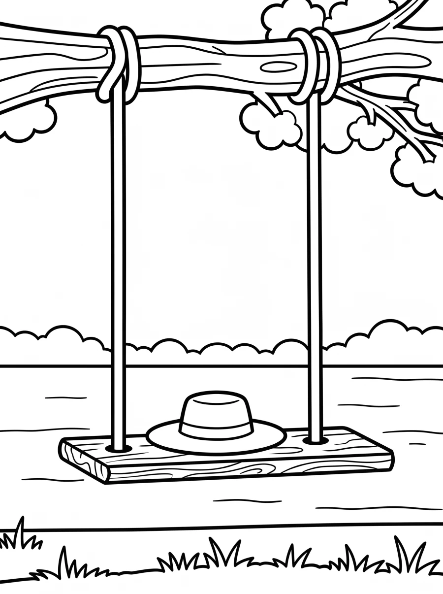 A tree swing beside the water, an interior illustration from Southern Scenery